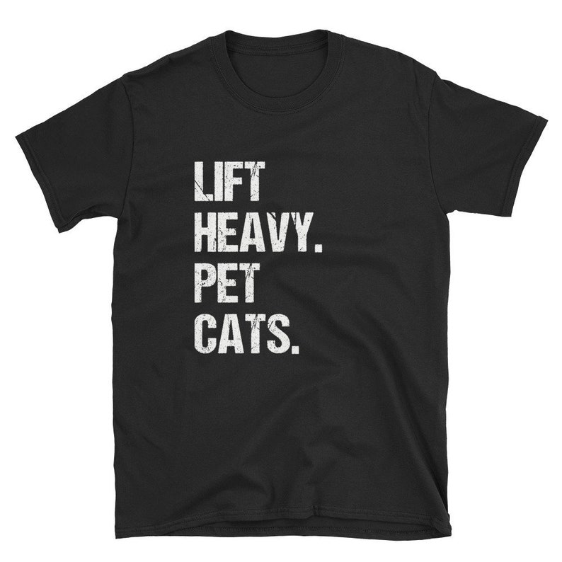 Lift Heavy Pet Cats Pet Lover Printed T-shirt