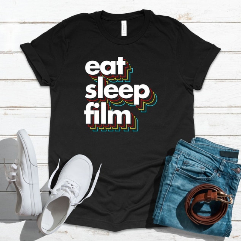 Eat Sleep Film Movie Lover Printed T-shirt