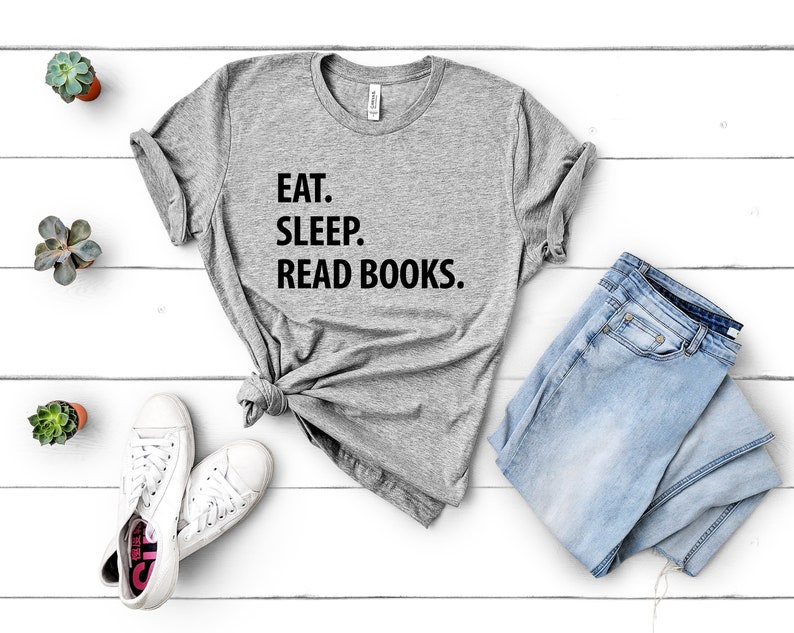 Eat Sleep Read Books World Book Day Printed T-shirt 