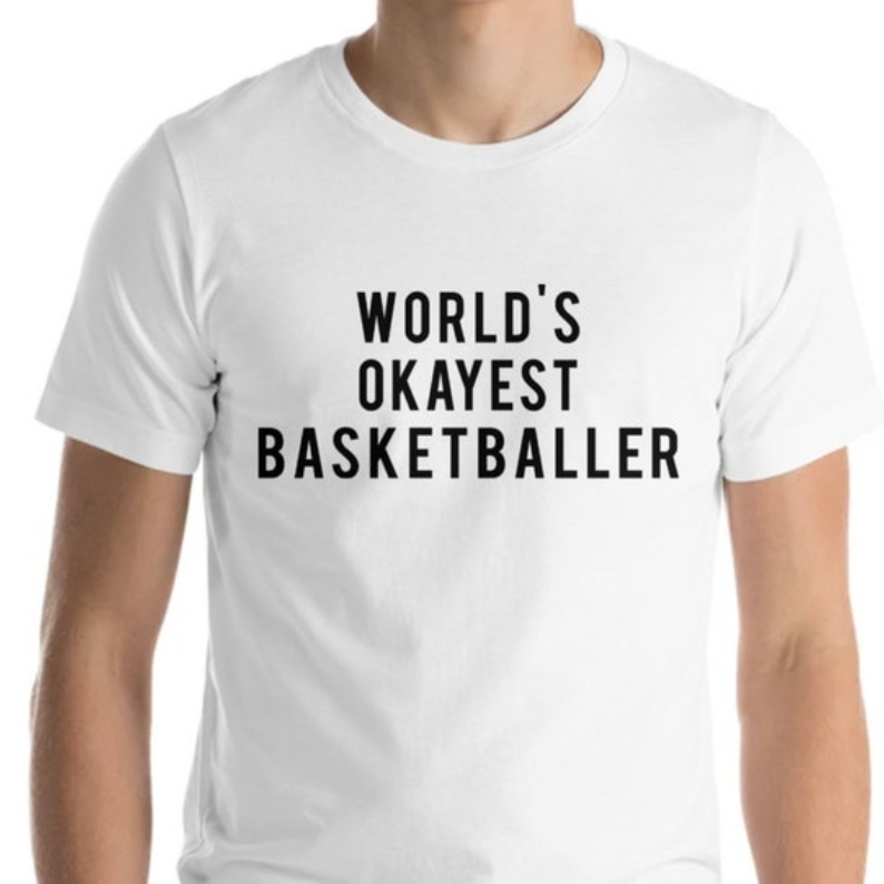 World's Okayest Basketballer Basketball Lover Printed T-shirt 