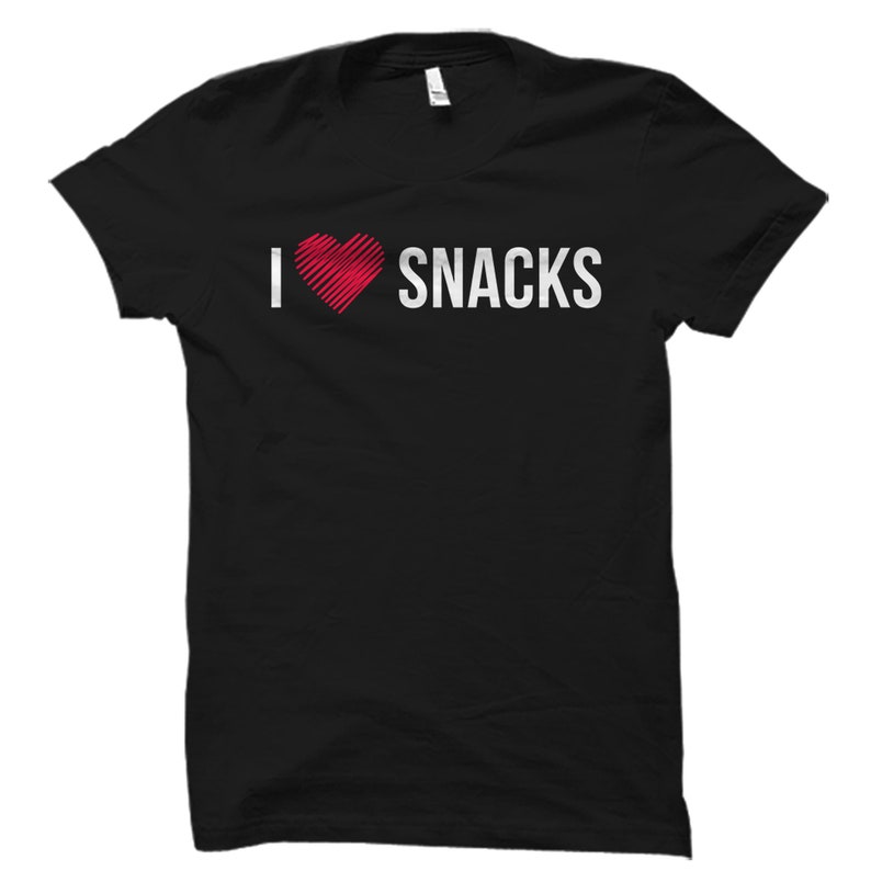 Foodie Food Lover I Love Snacks Printed T-shirt