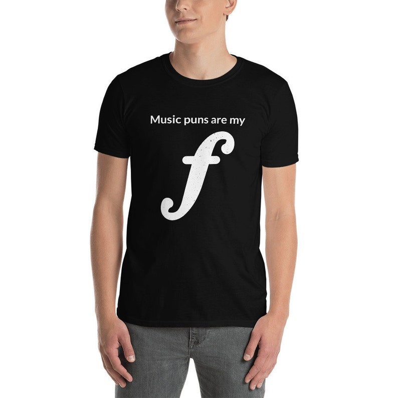 Funny Music Pun Joke Music Puns Are My Forte Printed T-shirt 