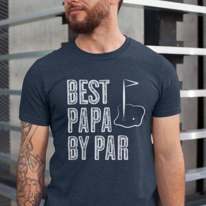 Best Papa By Par Funny Golf Lover Printed T-shirt