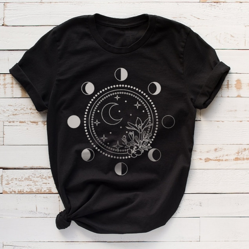 Amateur Astronomer Phase of The Moon Printed T-shirt 