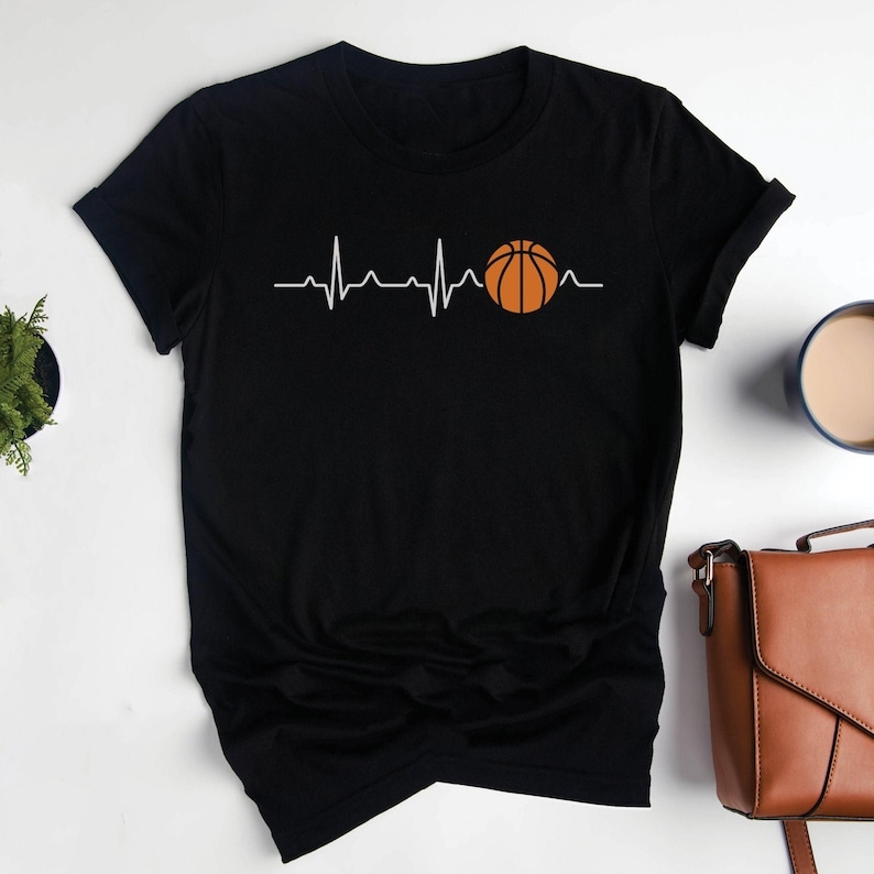 Heartbeat Basketball Lover Printed T-shirt 
