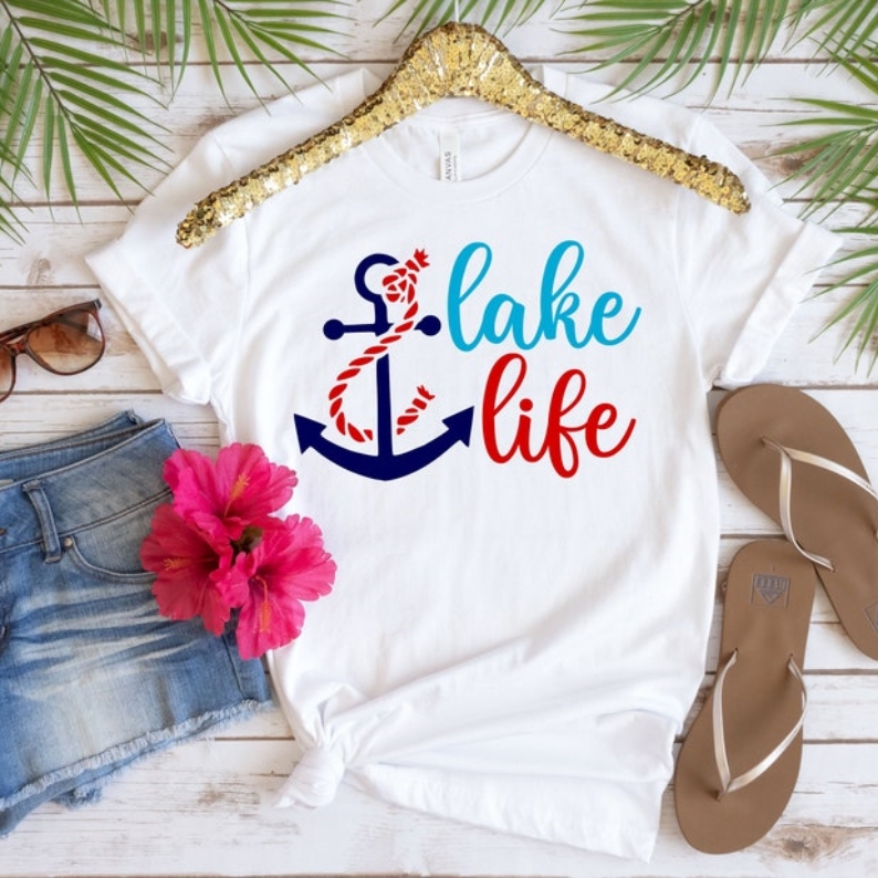 Lake Life Vacation Travel Lover Printed T-shirt