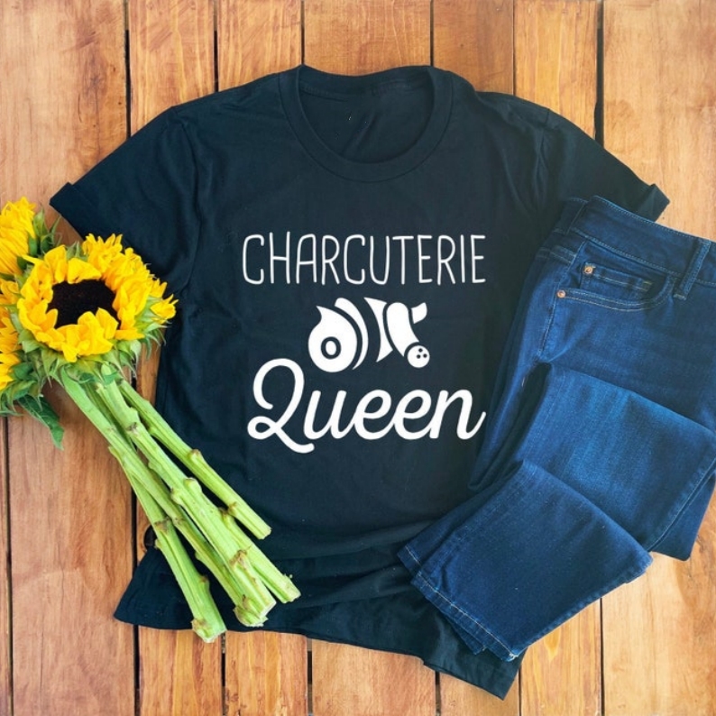 Charcuterie Queen Foodie Printed T-Shirt
