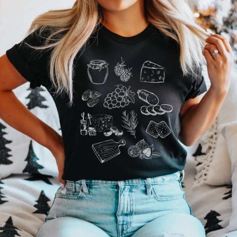 Charcuterie Board Foodie Printed T-Shirt