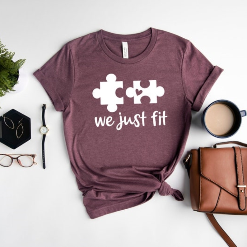 We Just Fit Valentine's Day Printed T-shirt 