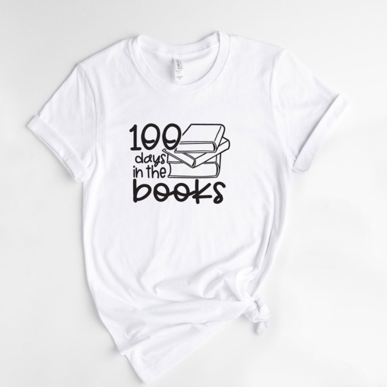 100 Days In The Books World Book Day Printed T-shirt 