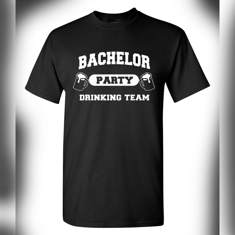 Bachelor Party Beer Drinking Team Printed T-shirt