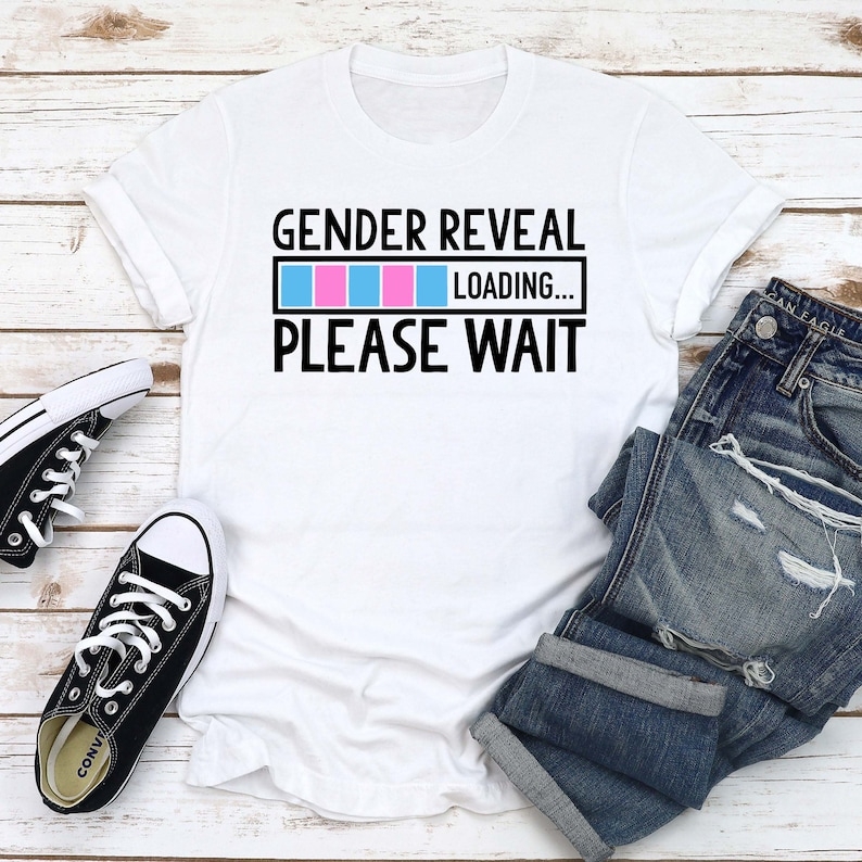 Mother's Day Gender Reveal Loading Please Wait Printed T-Shirt