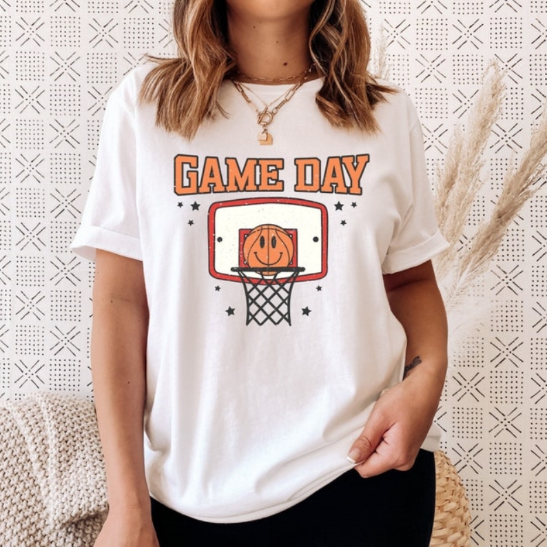 Game Day Funny Basketball Lover Printed T-shirt 