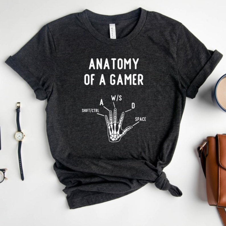 Anatomy of A Gamer Game Gaming Lover Printed T-shirt