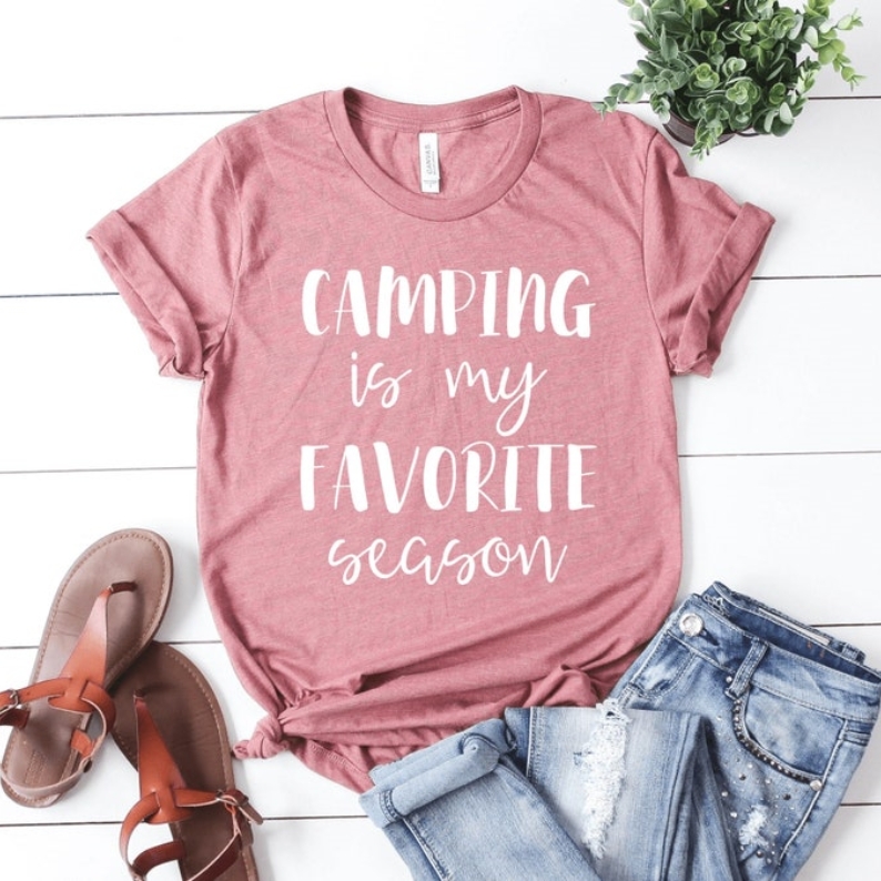 Camping is My Favourite Season Outdoor Adventure Printed T-shirt 