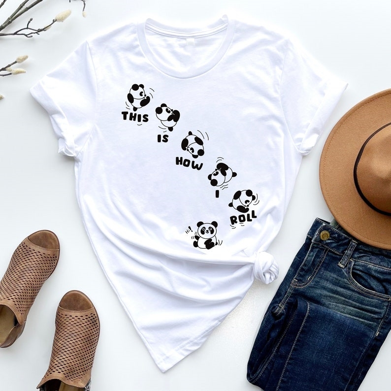 This Is How I Roll Cute Panda Lover Printed T-Shirt