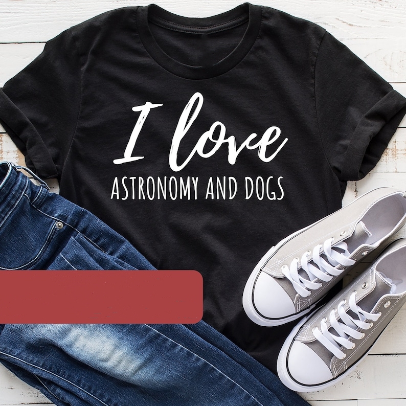 I Love Astronomy And Dogs Amateur Astronomer Printed T-shirt 