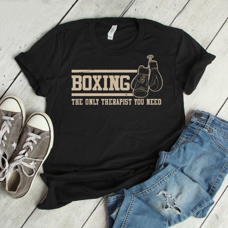 Boxing The Only Therapist You Need Funny Gym Workout T-shirt