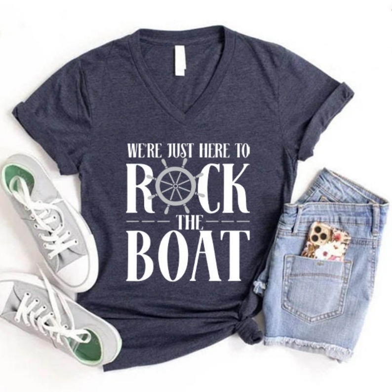 We're Just Here To Rock The Boat Summer Holiday Vacation Travel Lover T-shirt