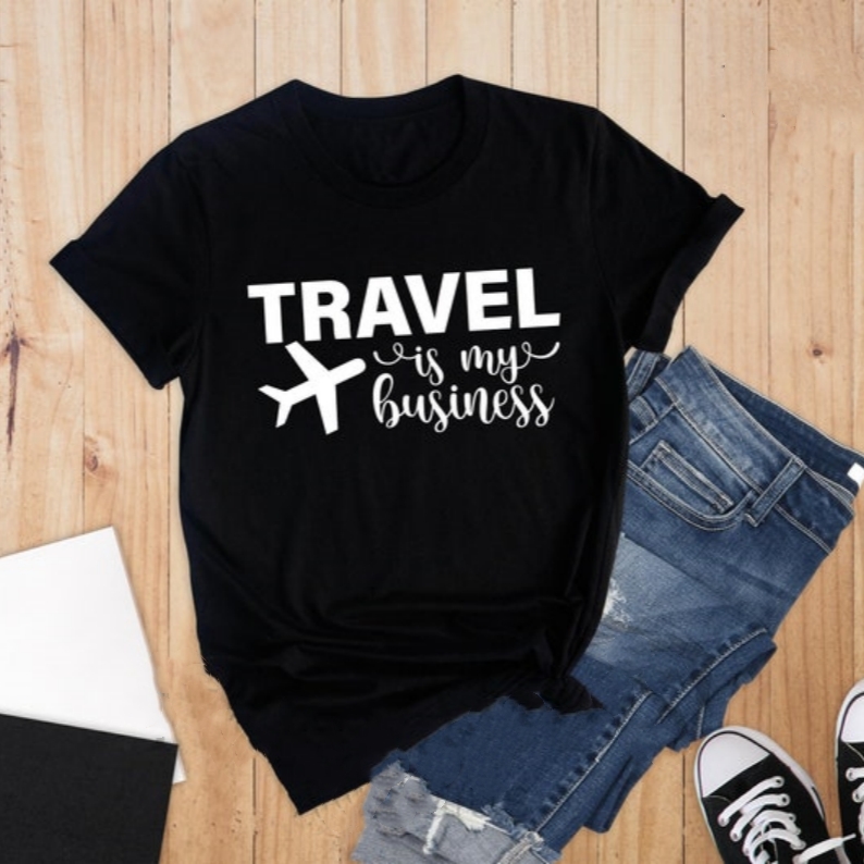 Travel Lover Travel is My Business Printed T-shirt