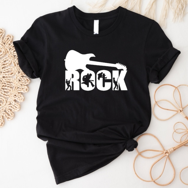 Rock Guitar Lover Music Festival Printed T-shirt 