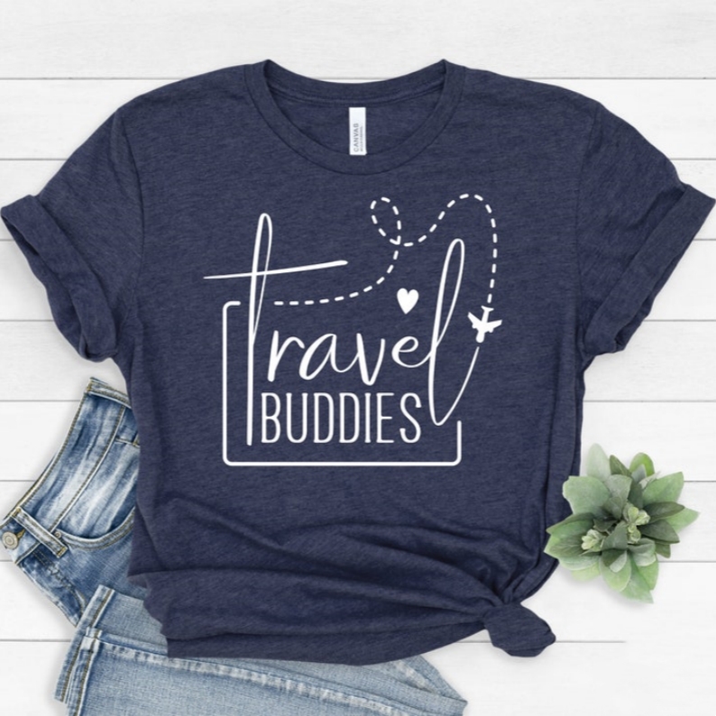 Vacation Travel Lover Travel Buddies Printed T-shirt