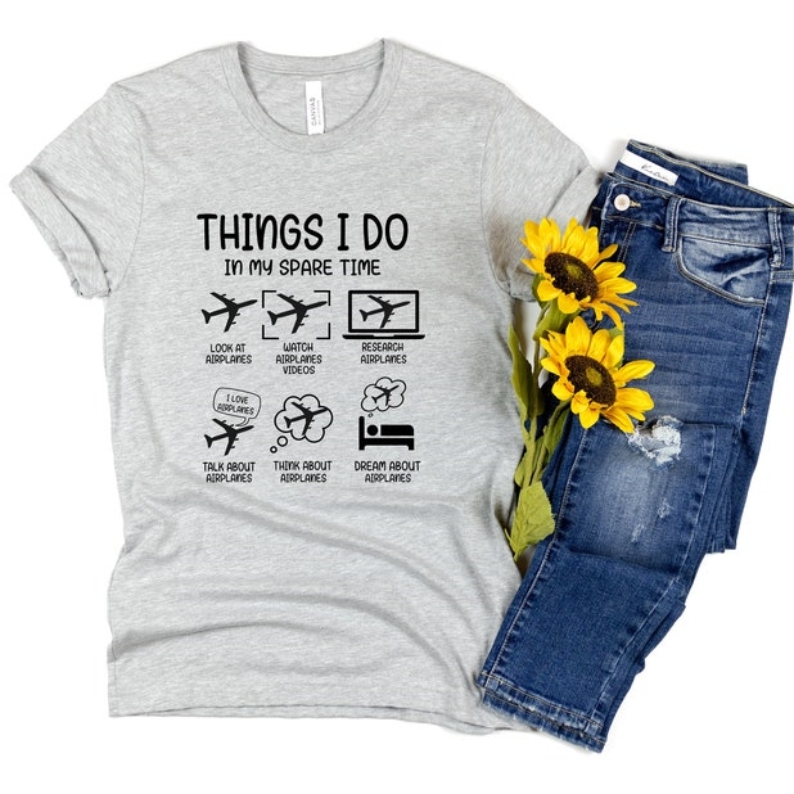 Things I Do In My Spare Time Travel Lover Printed T-shirt