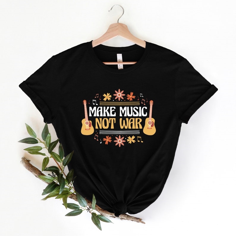 Music Festival Make Music Not War Printed T-shirt 