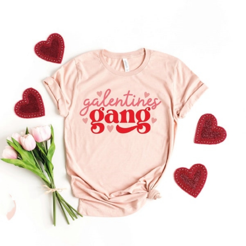 Valentine's Day Galentine Gang Printed T-shirt 