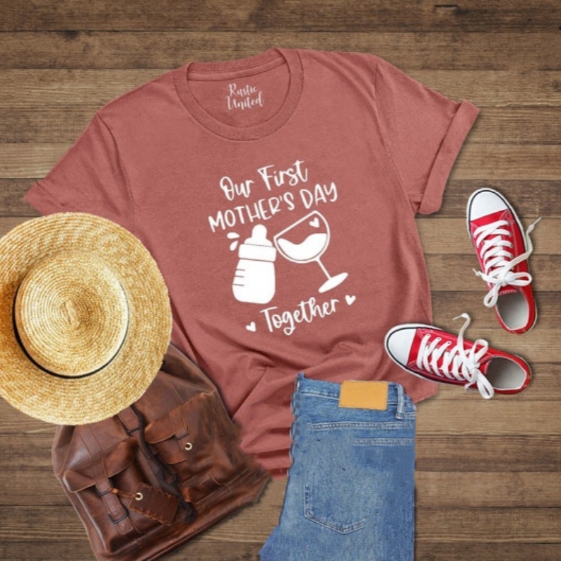 Our First Mother's Day Together Printed T-shirt 