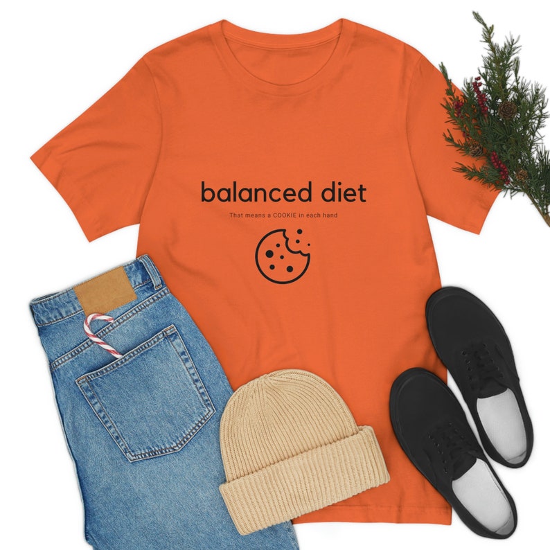 Balanced Diet Foodie Food Lover Cookie Printed T-shirt