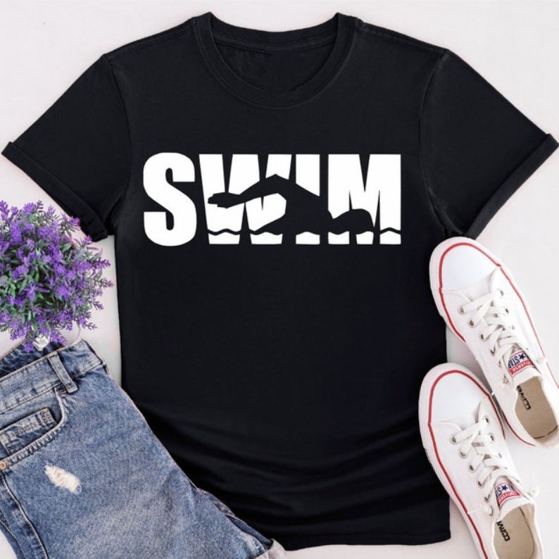 Swim Swimmer Sports Swimming Supporter Printed T-Shirt
