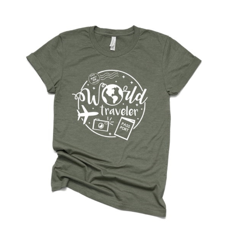 Vacation Travel Lover World Traveler Printed T-shirt