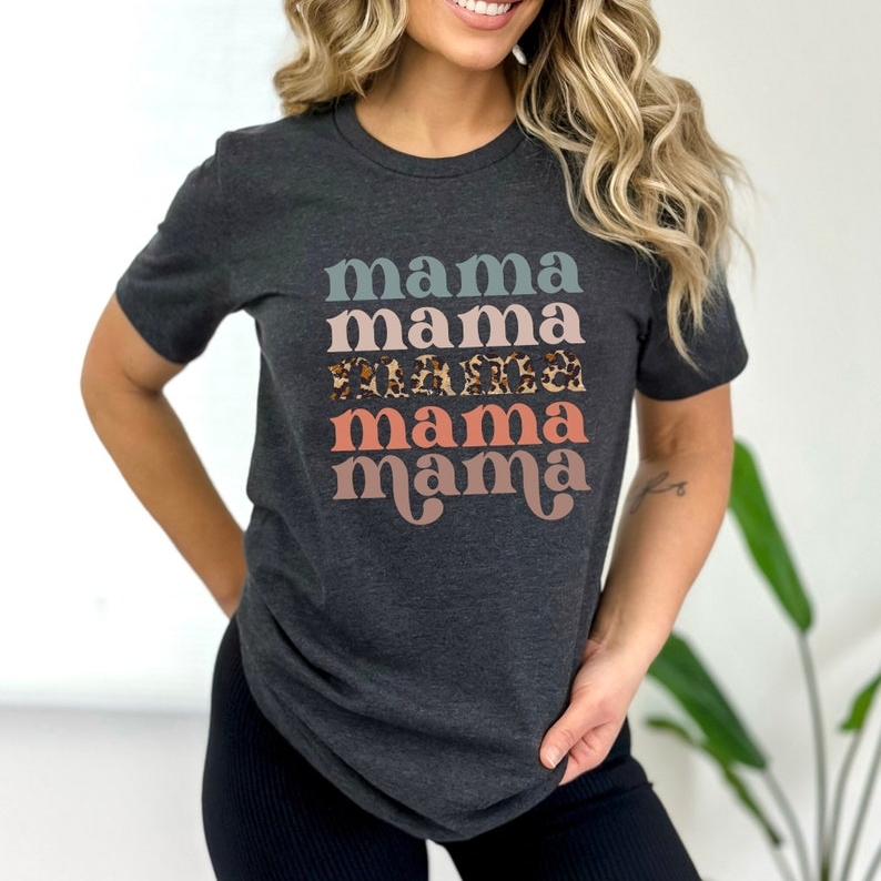 Mother's Day Mama Mama Mama Printed T-shirt 