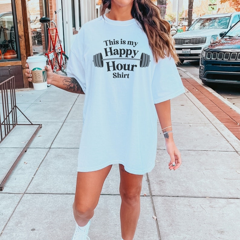 This is My Happy Hour Shirt Funny Training Sports Printed T-shirt