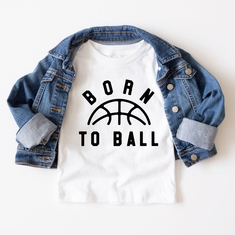 Basketball Lover Born to Ball Printed T-shirt 