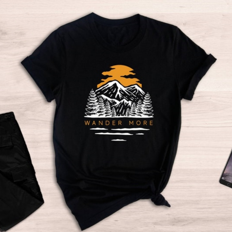 Wander More Outdoor Adventure Printed T-shirt 