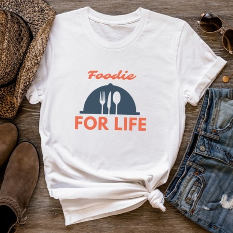 Food Lover Foodie for Life Printed T-shirt