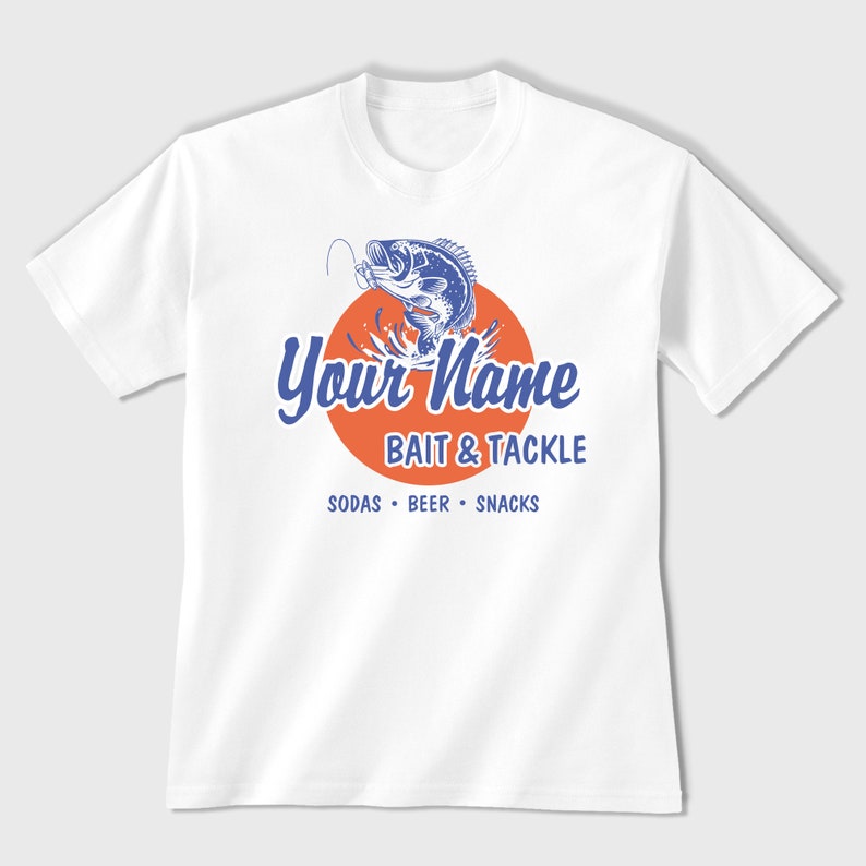 Bait And Tackle Custom Name Fishing Fish Lover Printed T-shirt 