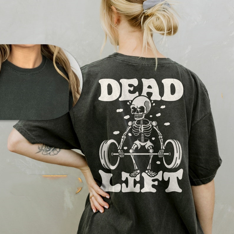 Dead Lift Skeleton Funny Gym Training Printed T-shirt