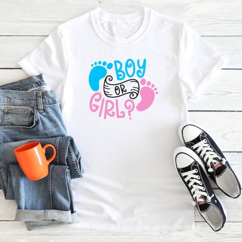 Mother's Day Gender Reveal Boy Or Girl Printed T-Shirt