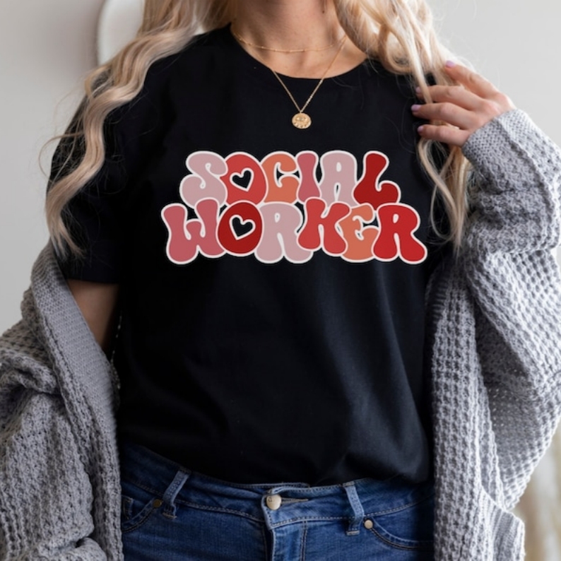 Valentine's Day Social Worker Printed T-shirt 