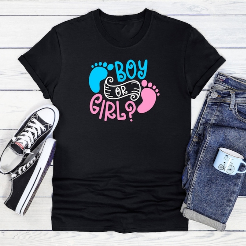 Mother's Day Gender Reveal Boy Or Girl Printed T-Shirt