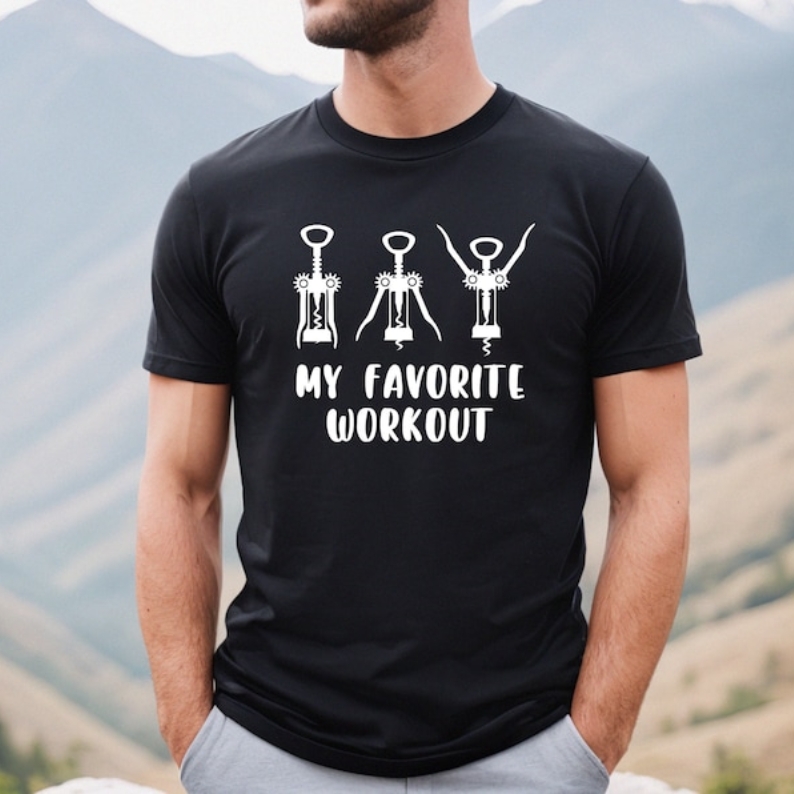 Beer Lover My Favorite Workout Printed T-Shirt