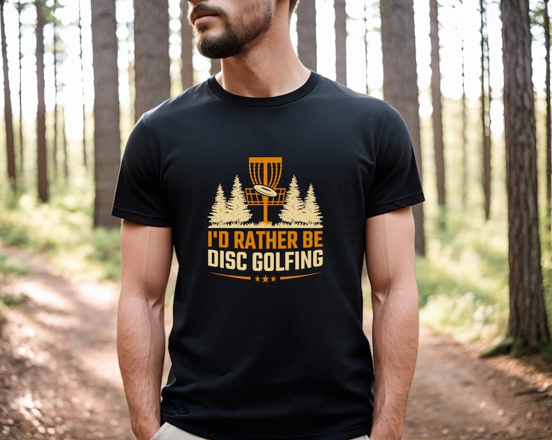 Funny Golf Lover I'd Rather Be Disc Golfing Printed T-shirt