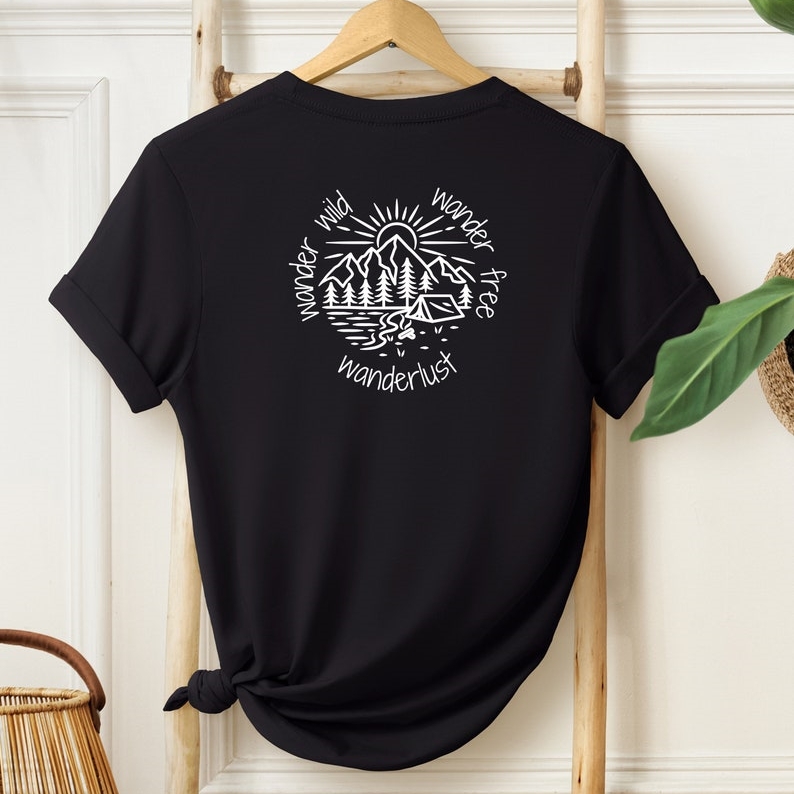 Outdoor Hiker Camper Wanderlust Free Wild Printed T-shirt 