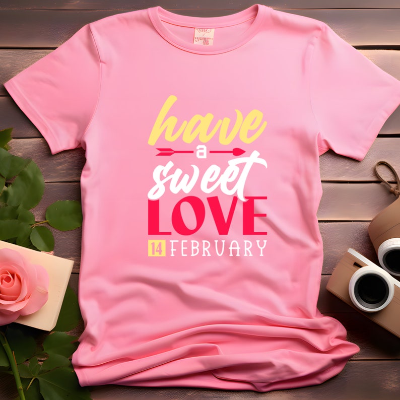 Valentine's Day Sweet Love Printed T-shirt 