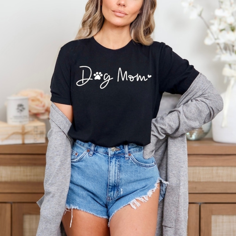 Animal Pet Lover Dog Mom Women Printed T-shirt