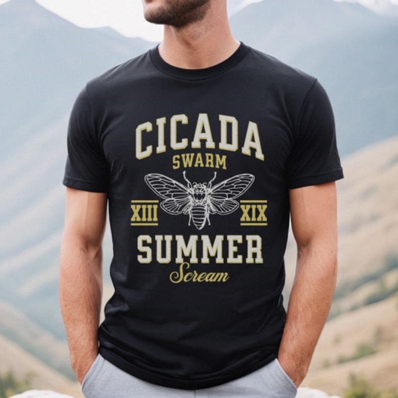 Cicada Swarm Summer Scream 2024 Cicada-geddon Printed T-shirt 