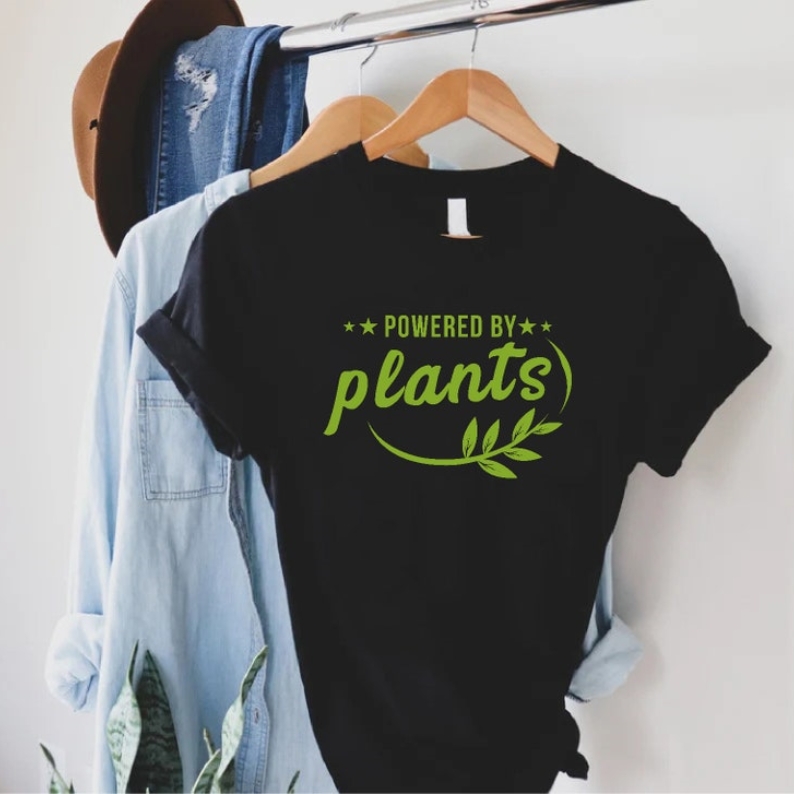Gardening Plant Lover Powered By Plants Printed T-shirt 
